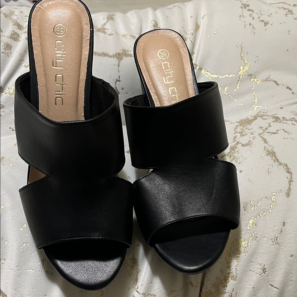 City Chic Black Women's Mules